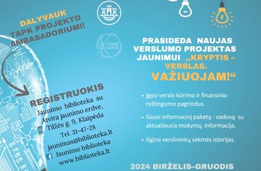 Prasideda naujas verslumo projektas jaunimui. Ieškomi ambasadoriai