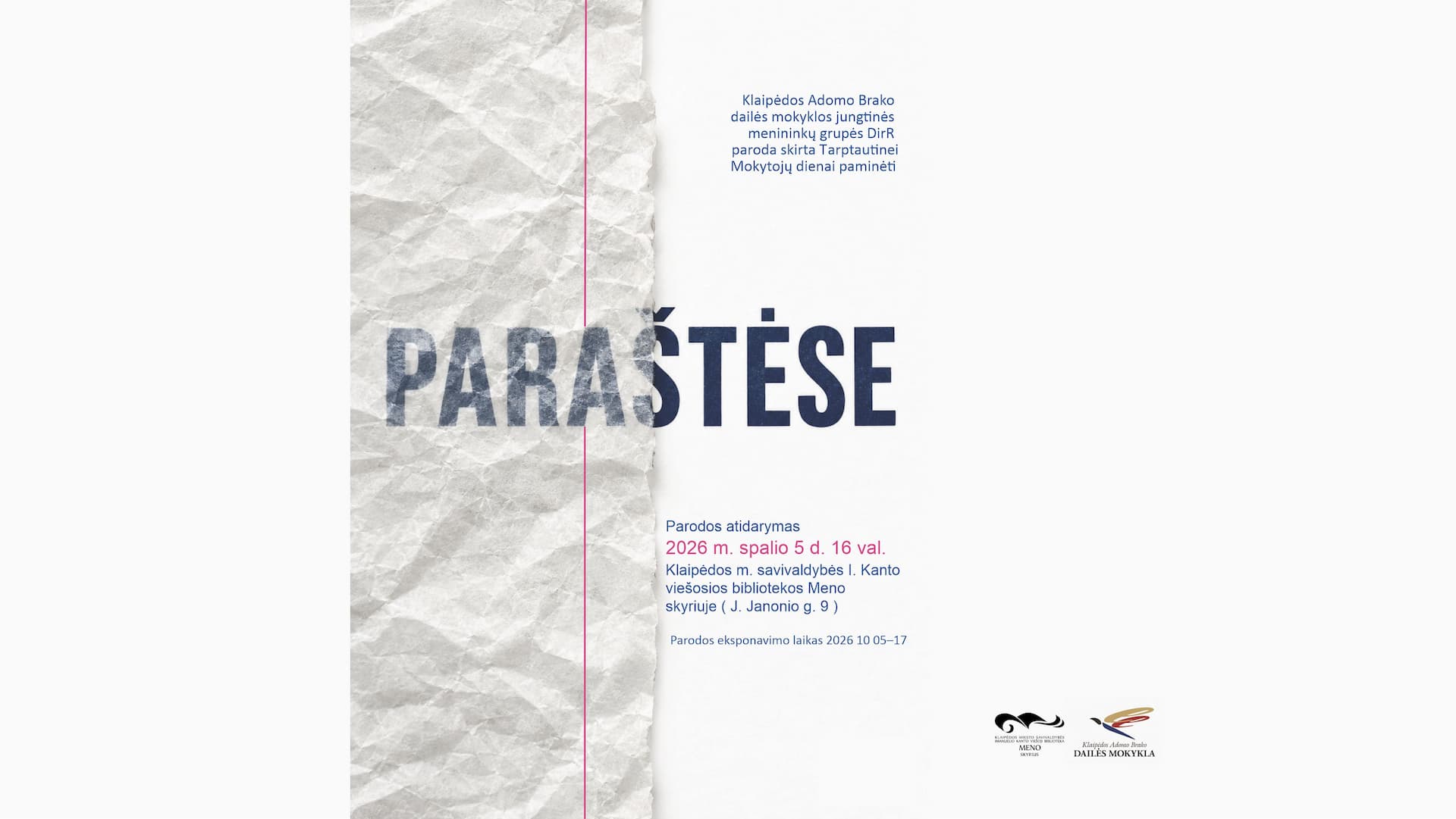 Adomo Brako dailės mokyklos pedagogų darbų paroda „Paraštėse“
